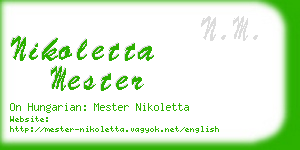 nikoletta mester business card